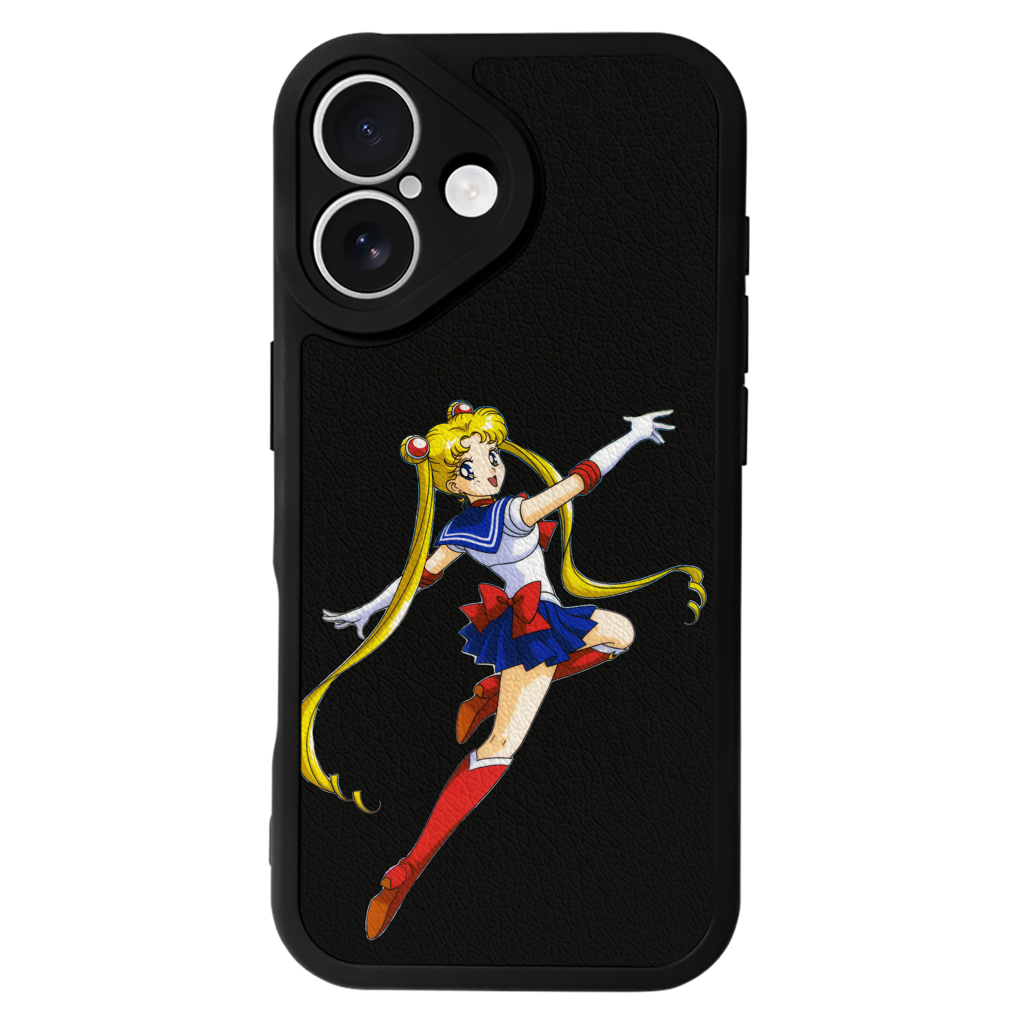 （画像用） 美少女戦士セーラームーン 月野 うさぎ つきの うさぎ Sailor Moon Tsukino Usagi 【iPhone 16シリーズ対応】シリコンスマホケース（レザー調） 材質：シリコン